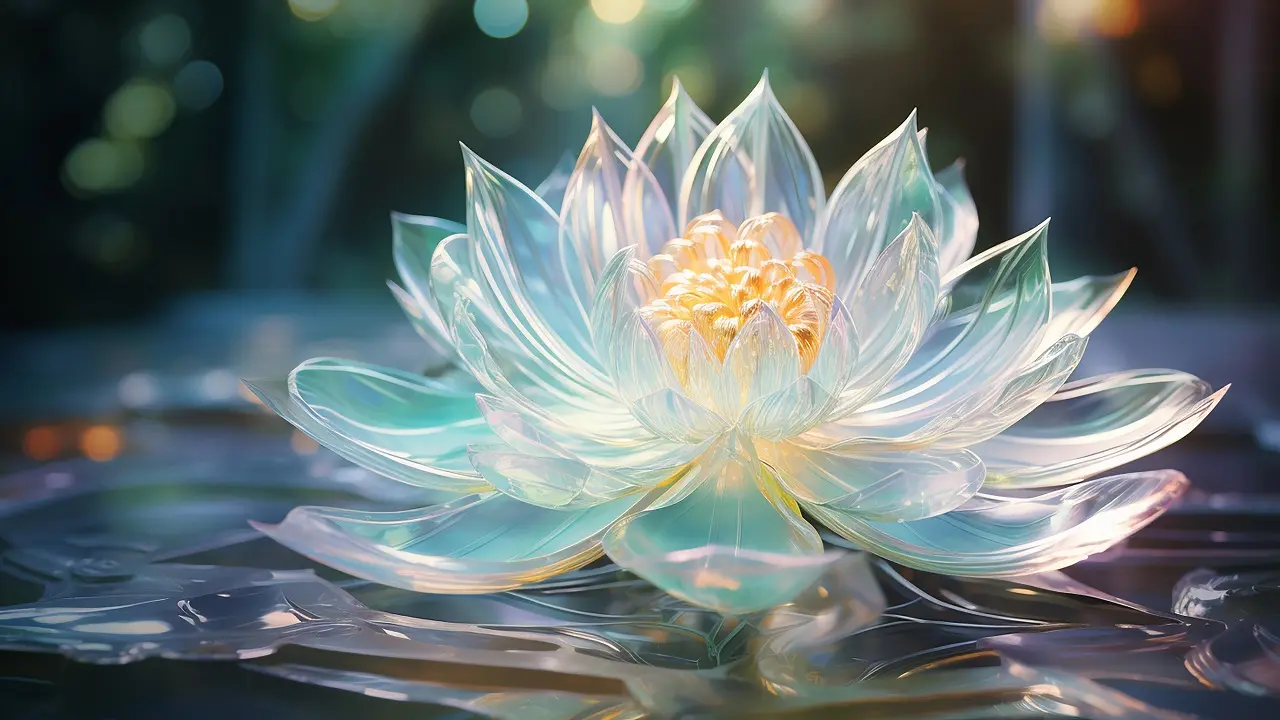 Flor de lótus de cristal.